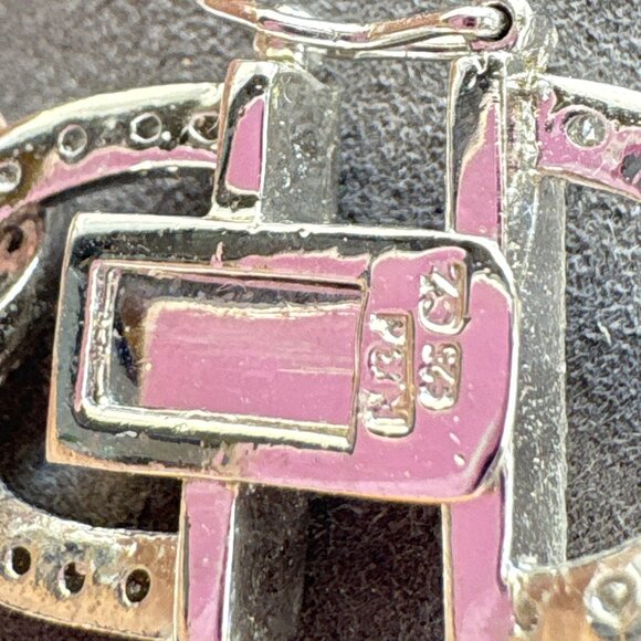 VTG Sterling Silver 925 Cubic Zirconia Oval Link Chain Bracelet Size 7.5" Length - Picture 6 of 10